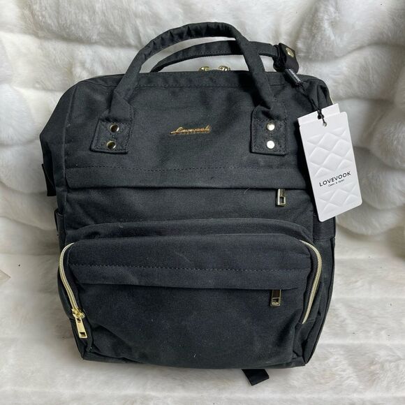 NWT lovevook black  canvas laptop backpack with USB port fit up to 17” l… - Picture 1 of 9